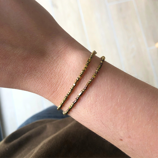 BRACELET DIANE - perles hématite dorée