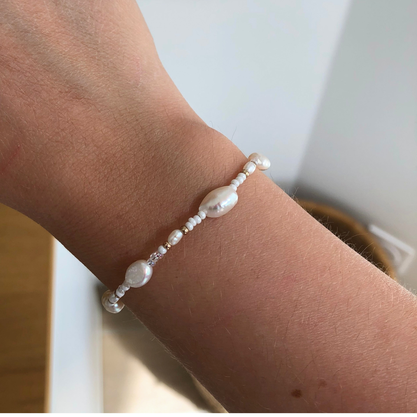 BRACELET CLÉA – perles de rocaille et perles d'eau douce