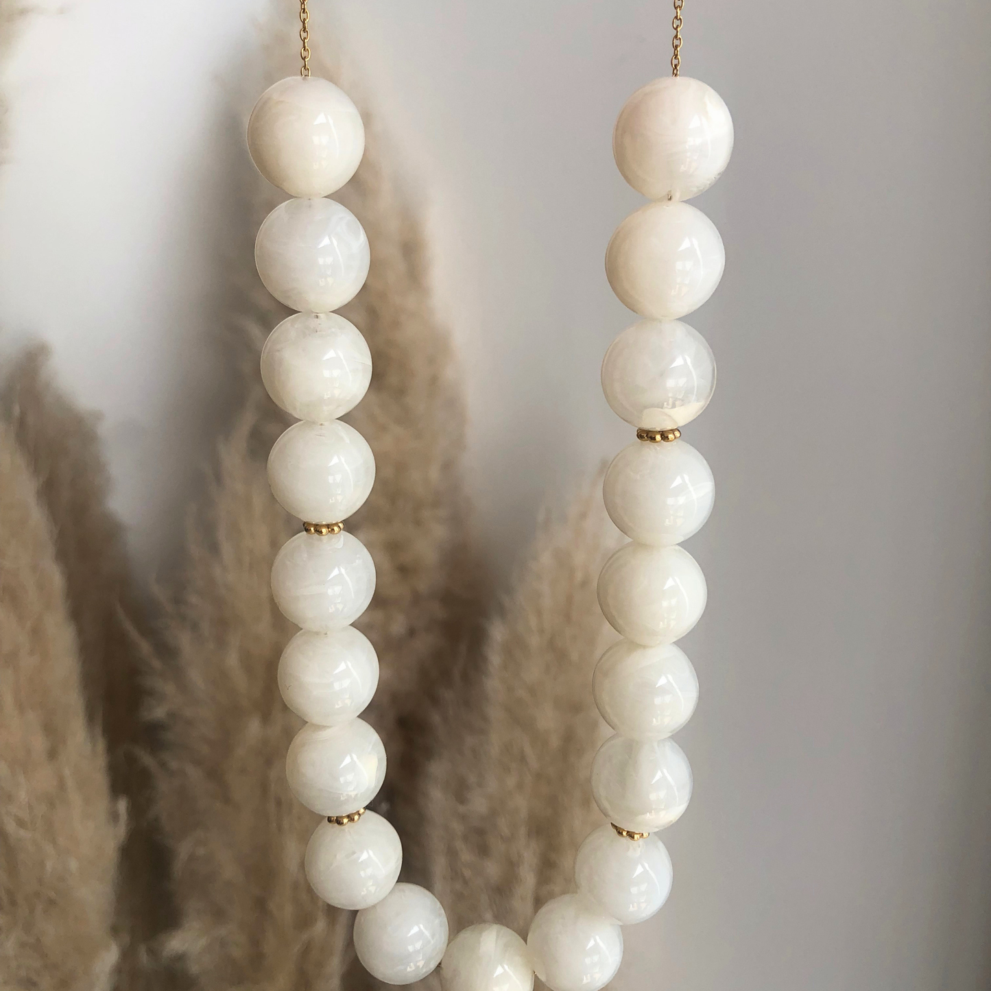 COLLIER LUNA - perles rondes blanche