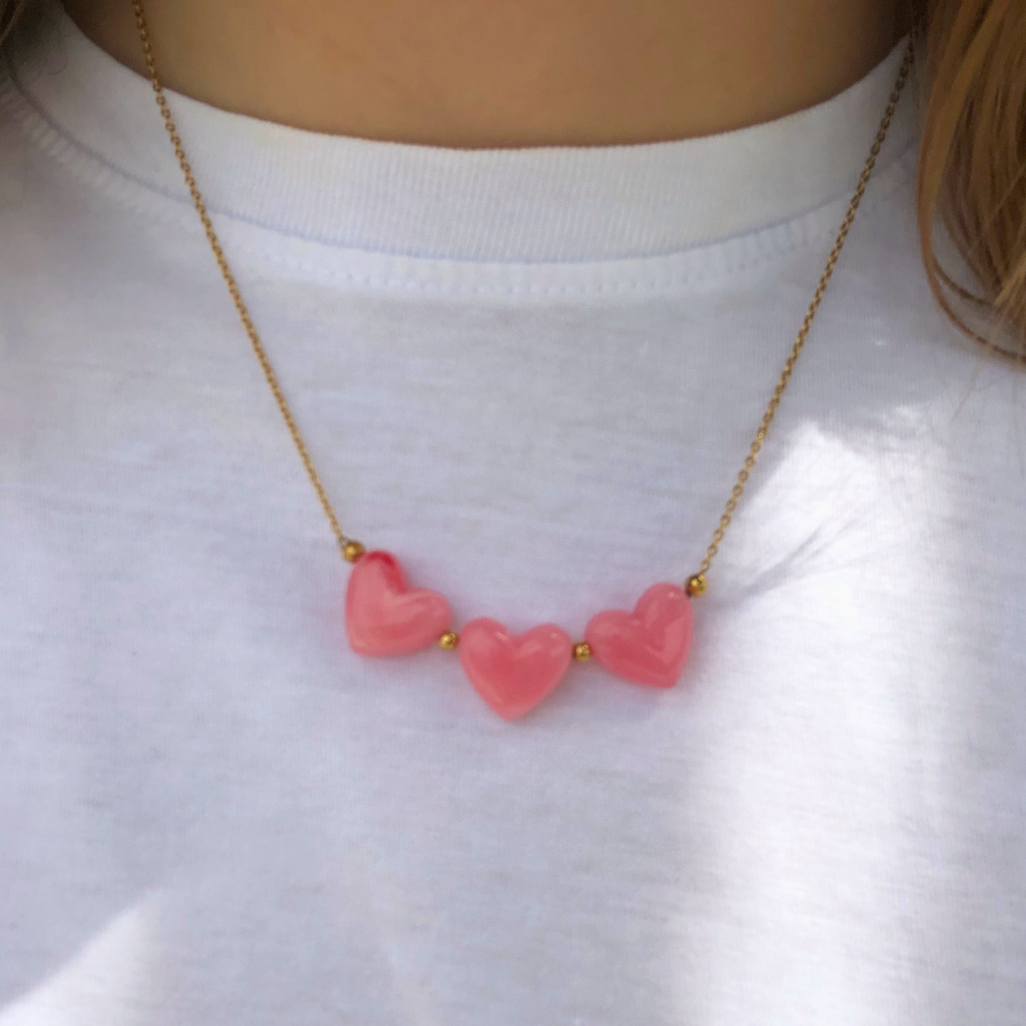 COLLIER ROMY - CŒUR EN RÉSINE - 2 COLORIS
