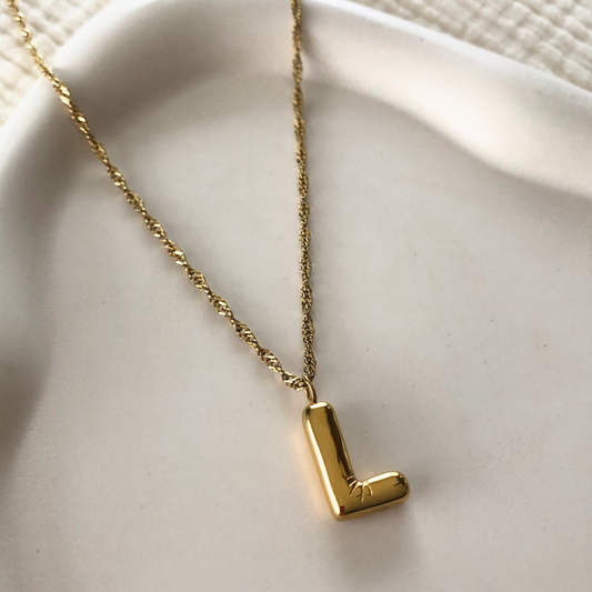 COLLIER MERYL - Chaîne torsadée avec lettre personnalisable