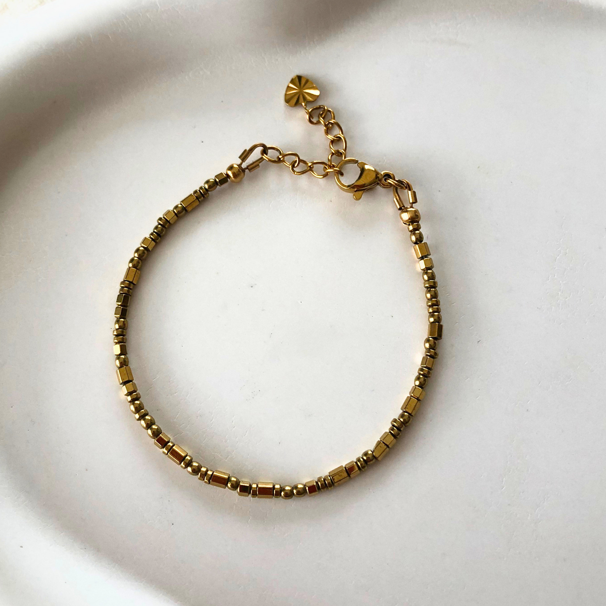 BRACELET DIANE - perles hématite dorée
