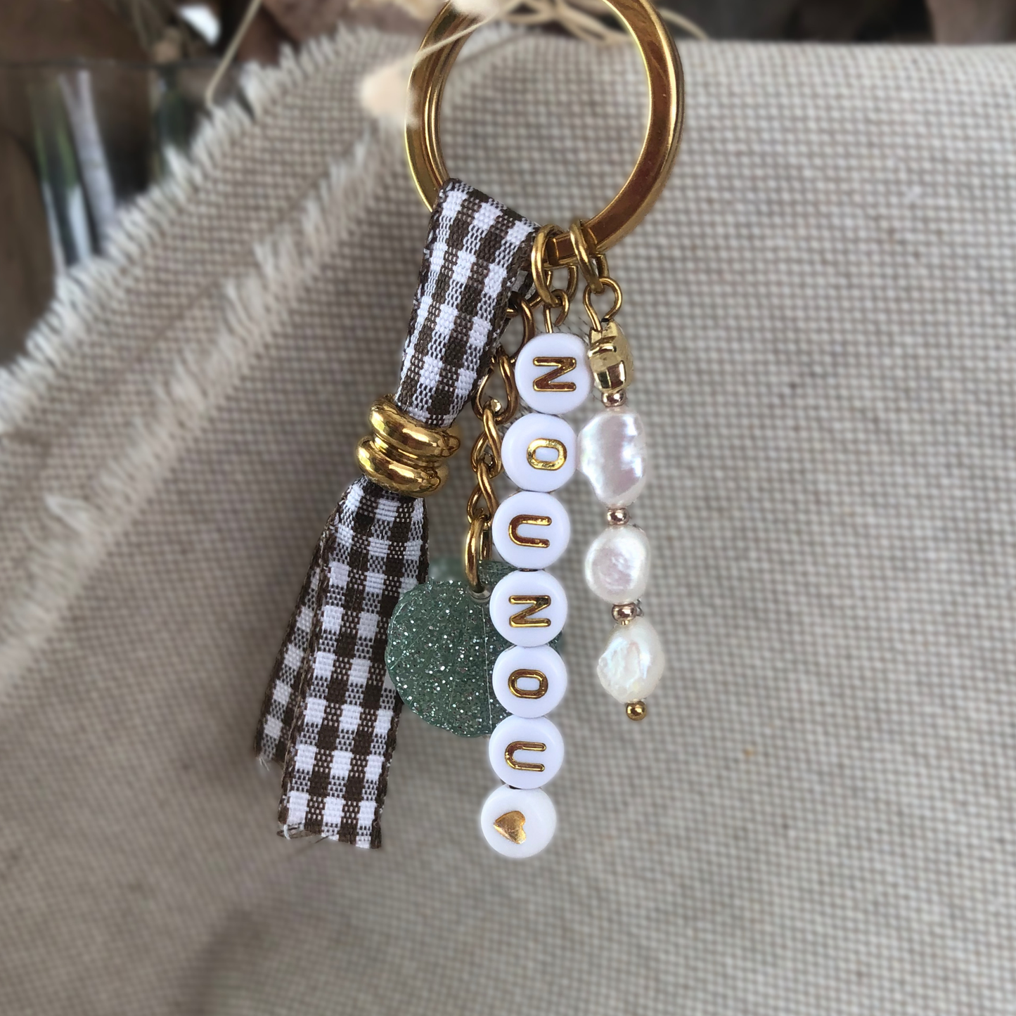 PORTE-CLÉS PERSONNALISÉ EN PERLES